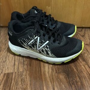 Black and White Athletic Shoes with Neon Accents